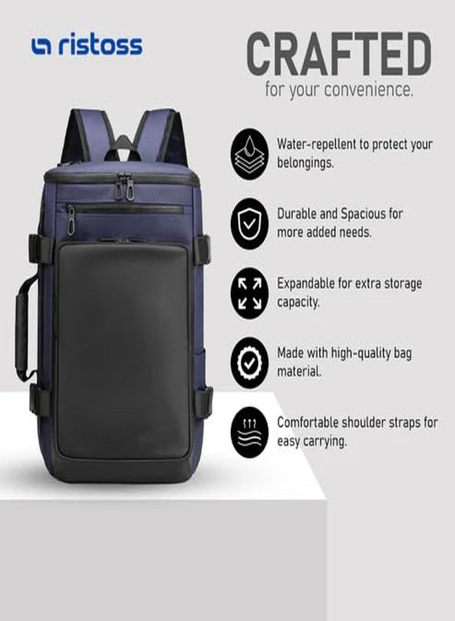 ristoss Mustang backpack Polyurethane Zipper Closure Type with 35 Liter Capacity Bag_1050_Blue - Image 3