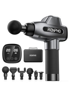 RENPHO Percussion Massage Gun, Professional Powerful Quiet Deep Tissue Massager, 20 Speeds, Electric Massage Gun With Case, 6 Massage Heads  - Image 1