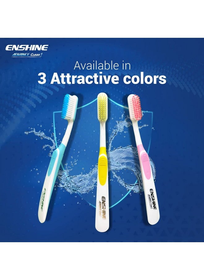 Enshine Advance Clean+ Toothbrush Pack Of 6 - With Ultra Soft Bristles| Compact Brush Head For Deep & Complete Cleansing, Effective Tongue Cleaner For Complete Oral Care Multicolor Adult Manual Brush  - Image 4