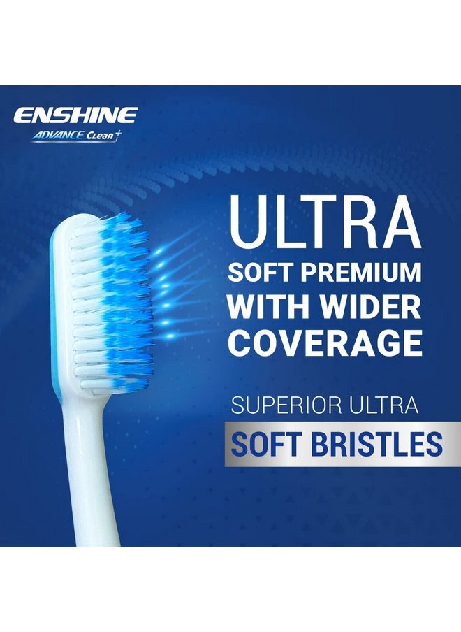 Enshine Advance Clean+ Toothbrush Pack Of 6 - With Ultra Soft Bristles| Compact Brush Head For Deep & Complete Cleansing, Effective Tongue Cleaner For Complete Oral Care Multicolor Adult Manual Brush  - Image 5