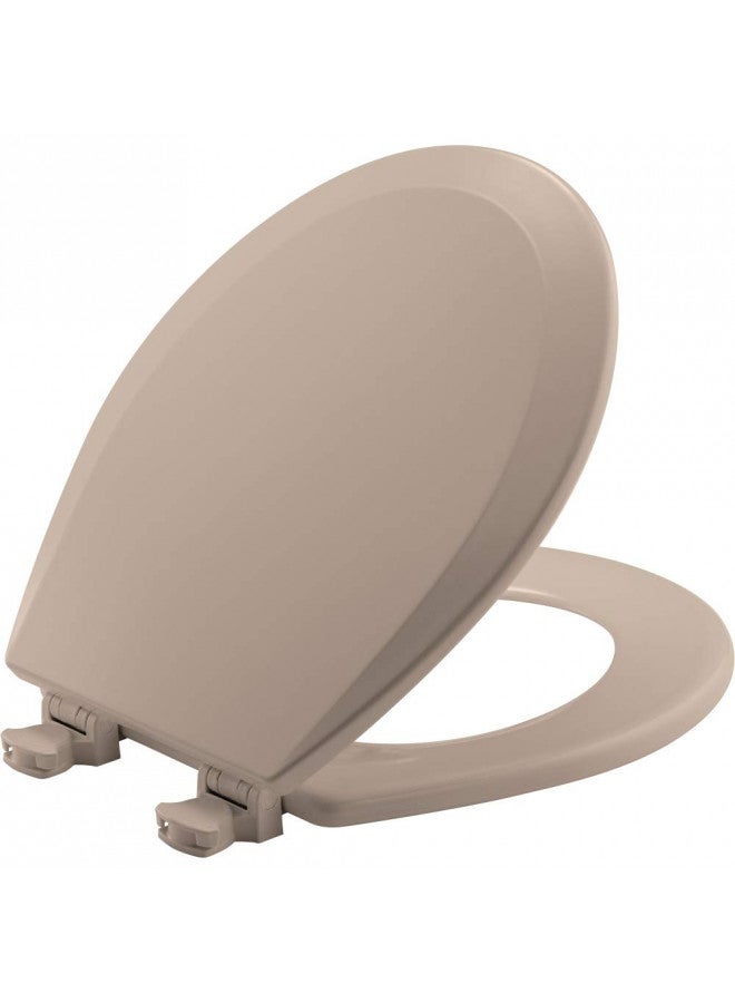 Bemis 500EC 068 Molded Wood Round Toilet Seat with Easy Clean and Change Hinge, 1 Pack, Fawn Beige - Image 1