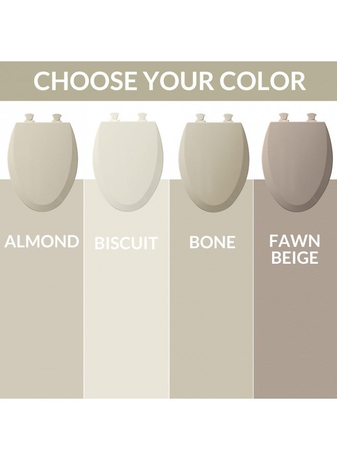 Bemis 500EC 068 Molded Wood Round Toilet Seat with Easy Clean and Change Hinge, 1 Pack, Fawn Beige - Image 3