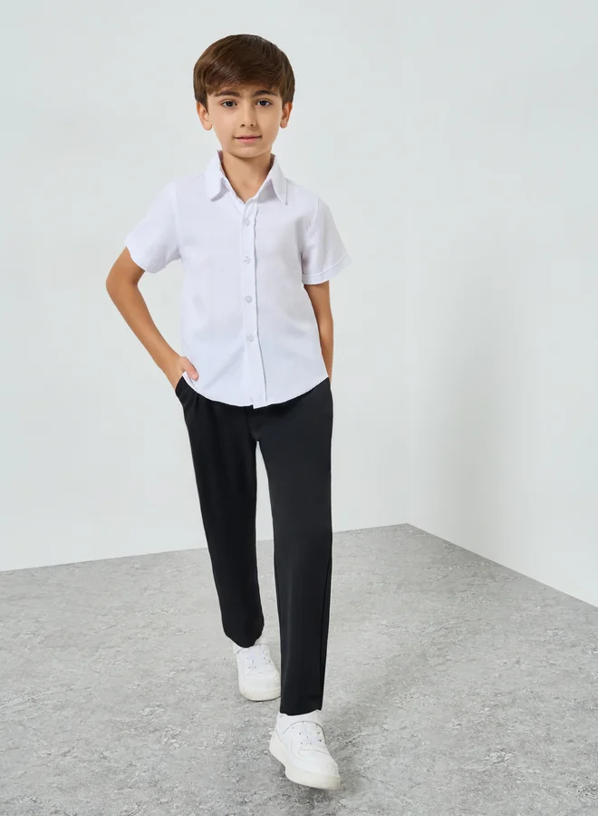 ستايلي بنطال سادة بقصة مستقيمة