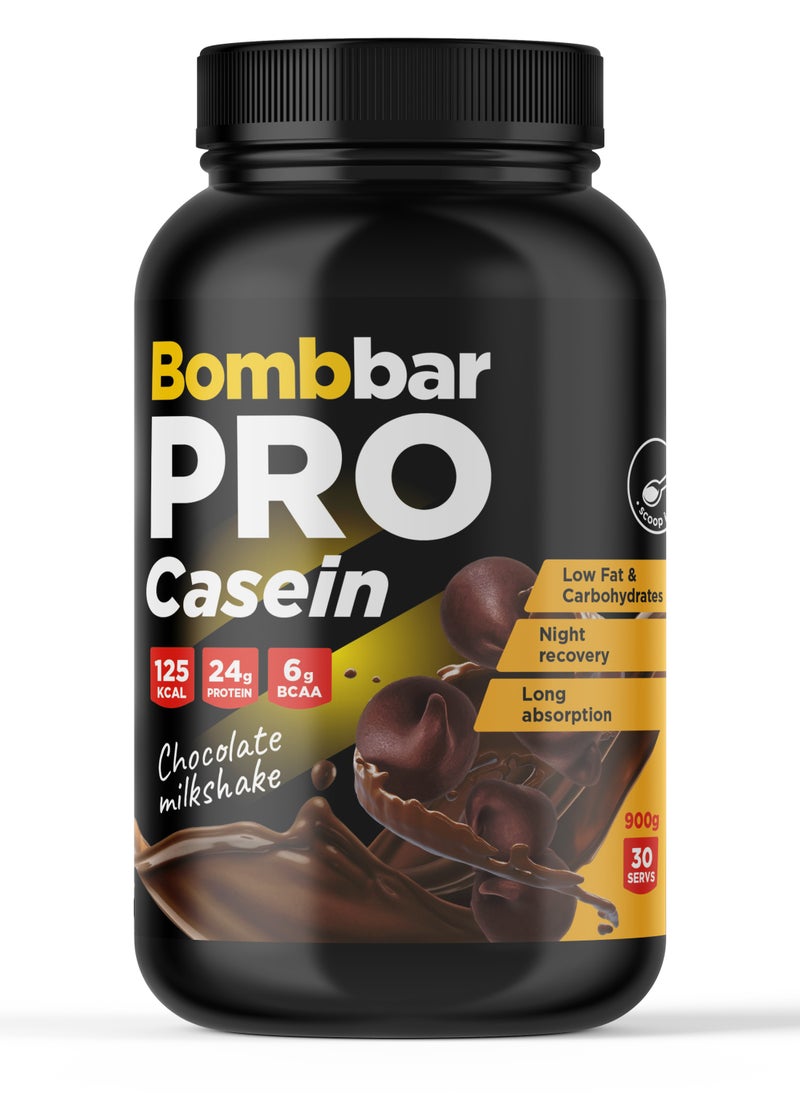 BOMBBAR Pro Casein Protein Powder Chocolate Milkshake Flavor 900g  - Image 1