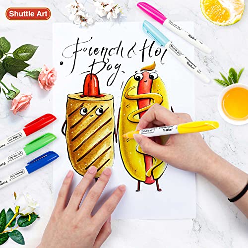 Shuttle Art 60 Colors Permanent Markers, Fine Point, Assorted Colors, Works on Plastic,Wood,Stone,Metal and Glass for Doodling, Coloring, Marking - Image 5