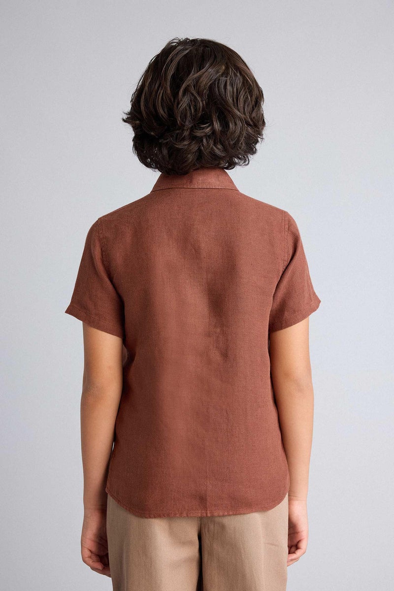 DeFacto Brown Boy Regular Fit Short Sleeve Shirt Casual - Image 5