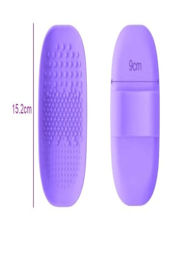 MobFest® Silicone Makeup Sponge Brushes Washing Durable Eyeshadow Powder Puff Cleaner Strip Tray, 1 Piece (Purple) - Image 2