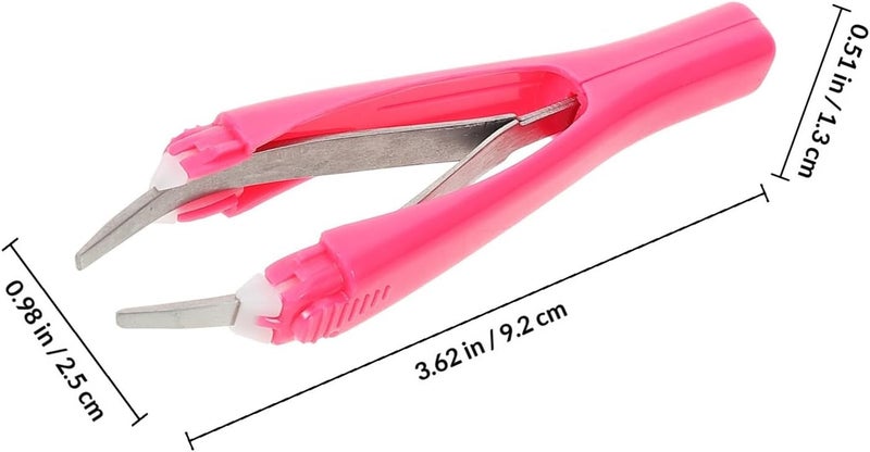 Wide range expanded design Ipetboom Automatic Eyebrow Tweezer Clipper, 9.2cm Pink Plastic Eyebrow Grooming Tool for Precise Trimming and Repairing, Women’s Facial Hair Removal Device Care processed raw material - Image 1