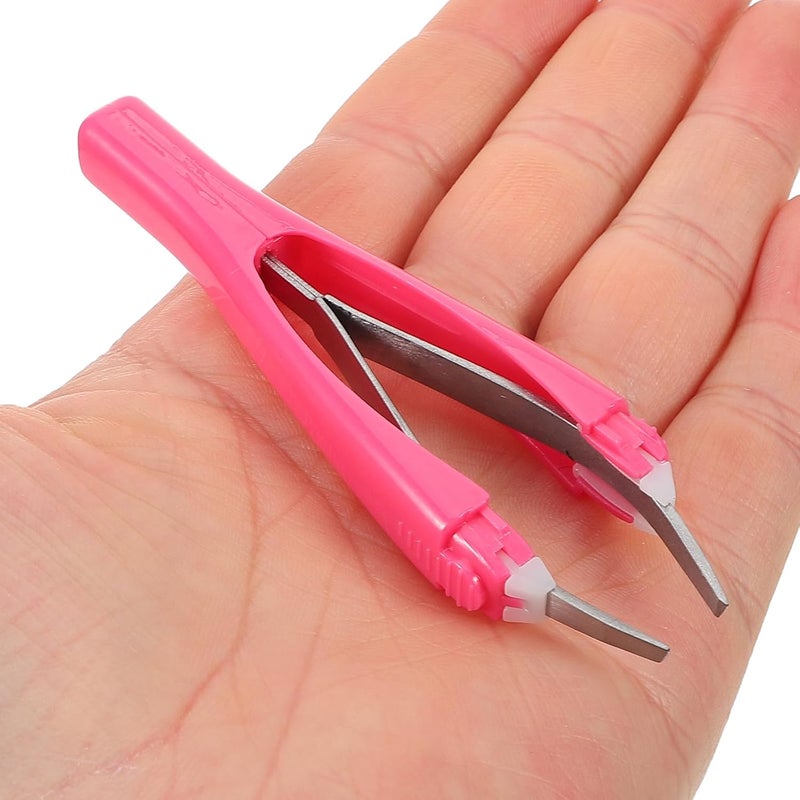 Wide range expanded design Ipetboom Automatic Eyebrow Tweezer Clipper, 9.2cm Pink Plastic Eyebrow Grooming Tool for Precise Trimming and Repairing, Women’s Facial Hair Removal Device Care processed raw material - Image 2