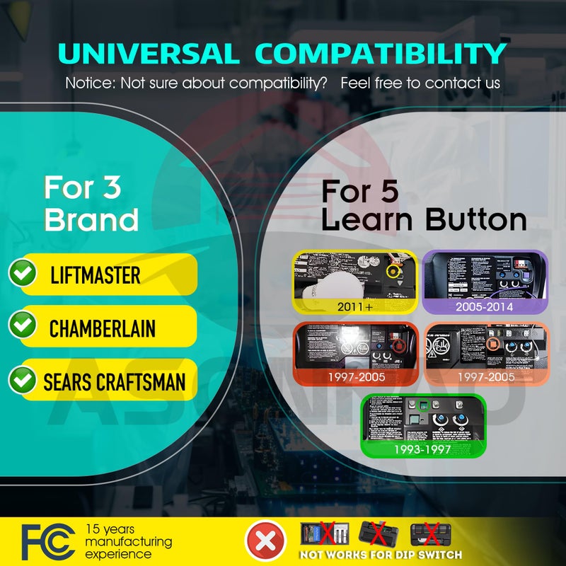 ASONPAO 1 لـ 877MAX Premium Universal Wireless Liftmaster فتحت باب المرآب لوحة المفاتيح ضمان 3 سنوات - Image 2