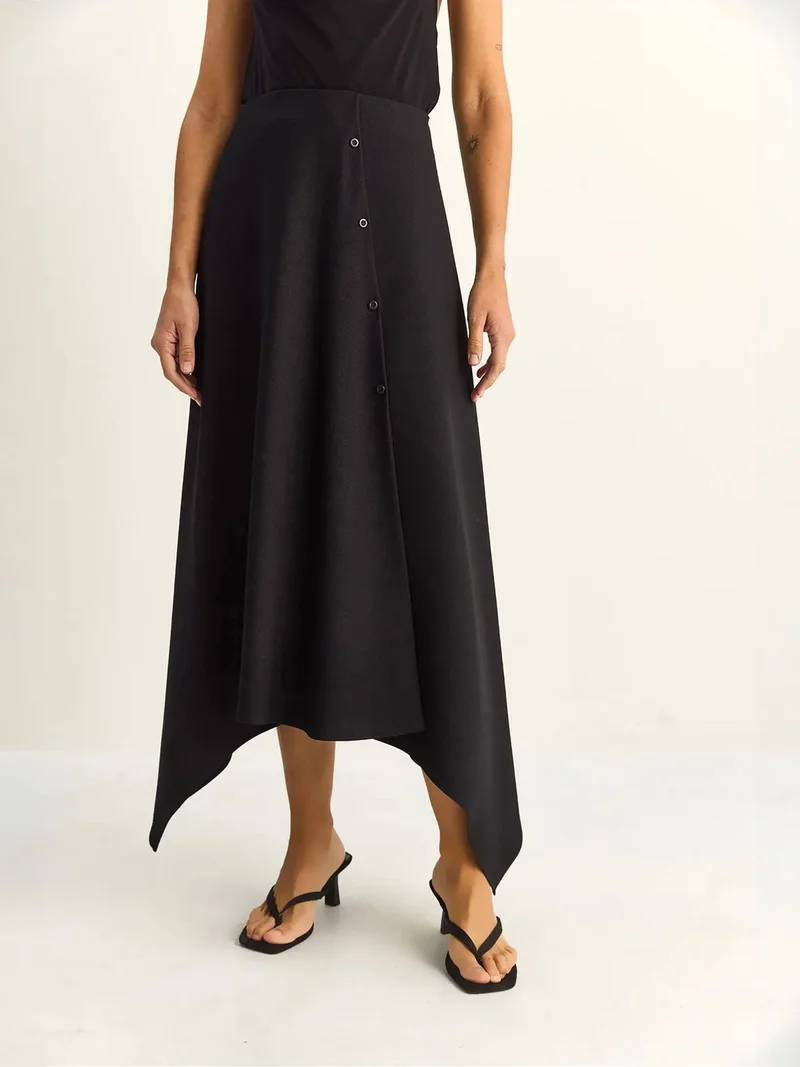 بيانكو لوتشي LUCCI Midi A-line Skirt With Button Closure