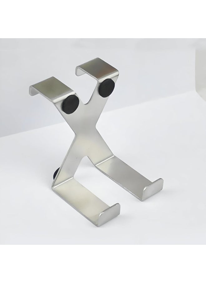 Stainless Steel Kitchen Cabinet Draw Over Door Hook Clothes Hanger Holder - 2 Pieces  - Image 2