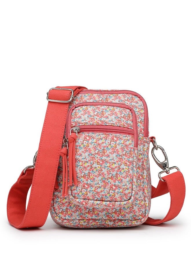 Anekaant Meadow Tales Red Canvas Floral Sling Bag for Girls | Perfect for Travel, Trips & Daily Commute - Image 1