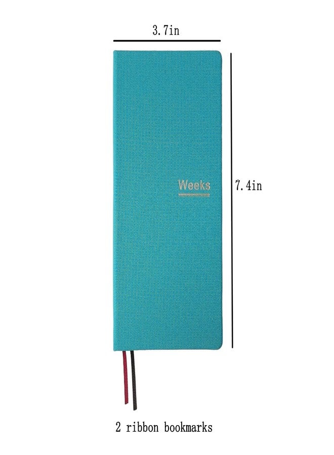 receip Undated Weekly Planner Notebook Pocket Organizer Appointment Book Journal Notebook A6 Week Plan Notepad (Lake blue with cover) - Image 2