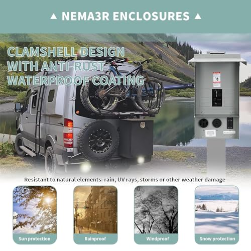 Hiweld Electrical Panel RV Electrical Outlet Panel with Breaker Prewired Circuit 20 30 50 Amp Receptacle Installed Power Outlet Box Weatherproof - Image 3