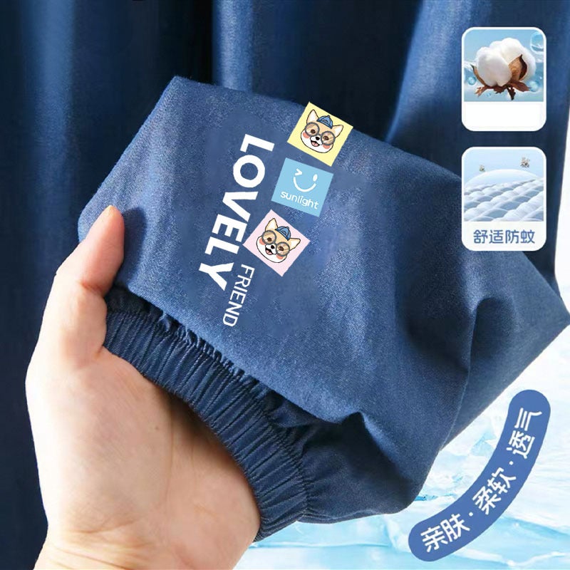 Boys' Stylish Summer Thin Ice Silk Denim Versatile Anti-Mosquito Pants For Older Boys Jogger Pants - Image 1