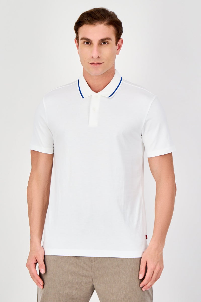 Levi's Men Regular Fit Plain Short Sleeve Polo Shirt, White - Image 1