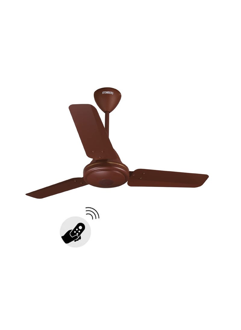 atomberg Efficio 900mm BLDC Ceiling Fan with Remote Control | BEE 5 star Rated Energy Efficient Ceiling Fan | High Air Delivery with LED Indicators | 2+1 Year Warranty (Matte Brown)