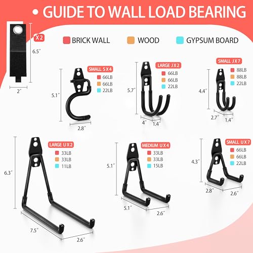 Kodreat 28 Pack Garage Hooks Heavy Duty - Garage Storage and Organization Ladder Hooks with Non Slip PVC Coating for Hanging Bike，Ladder，Garden Tools，Hose - Image 2