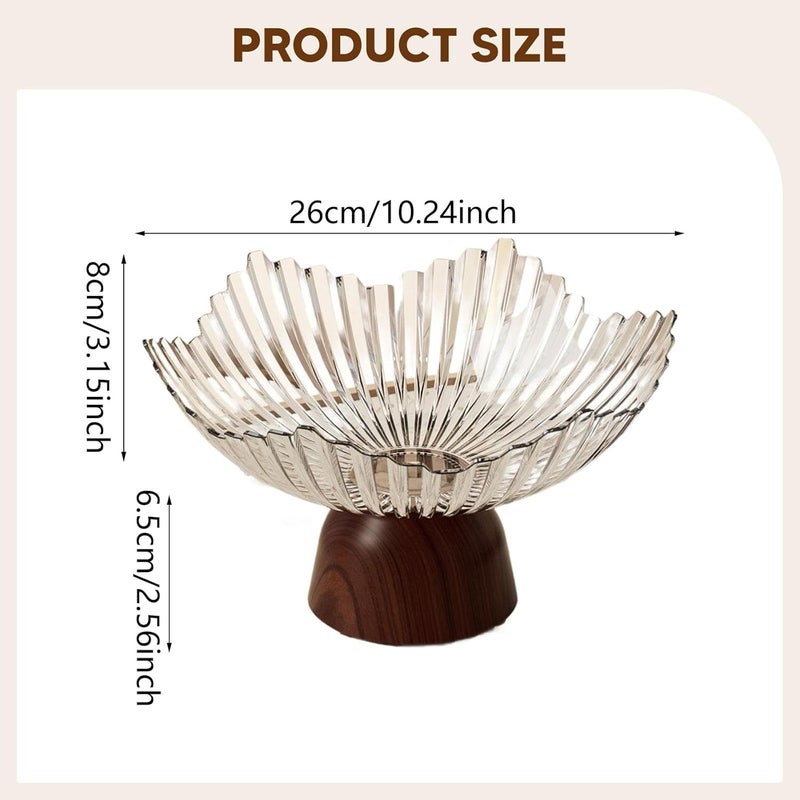 predolo Pedestal Snack Bowl Multipurpose Fruit Tray Creative Storage Holder Lightweight PET Material with Removable Drain Tray Suitable for Home, Clear White - Image 3