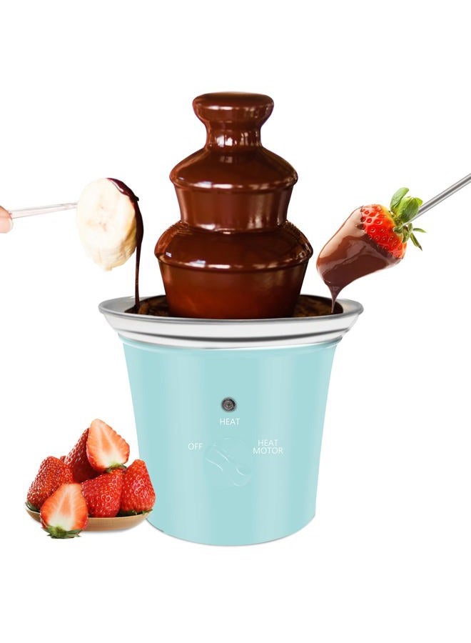 ZEVELOO MINI Chocolate Fountain Machine Small Electric Chocolate Fondue Fountain Machine for Party for Candy Butter Cheese (Green) - Image 1