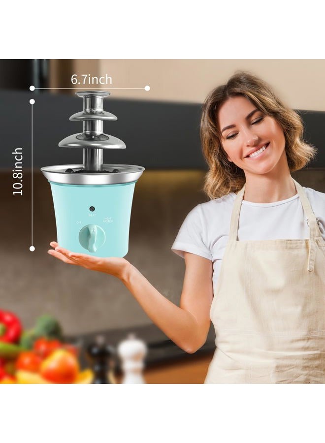 ZEVELOO MINI Chocolate Fountain Machine Small Electric Chocolate Fondue Fountain Machine for Party for Candy Butter Cheese (Green) - Image 5
