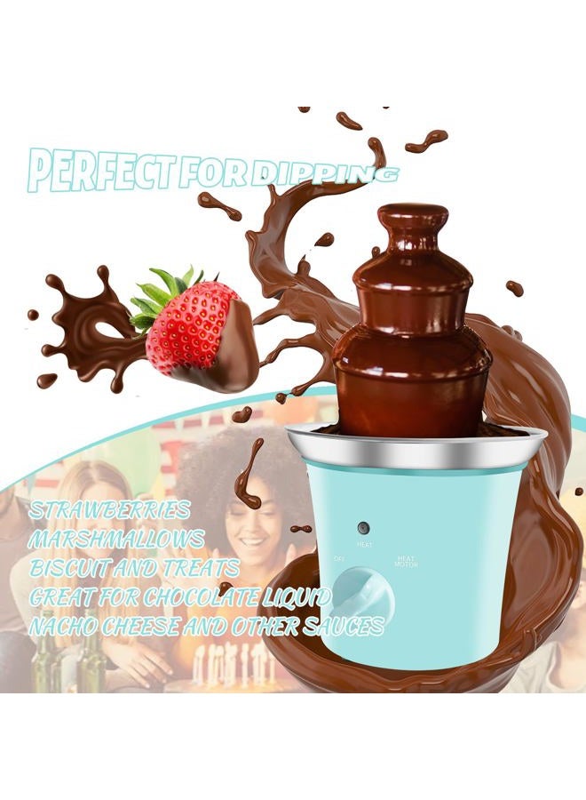ZEVELOO MINI Chocolate Fountain Machine Small Electric Chocolate Fondue Fountain Machine for Party for Candy Butter Cheese (Green) - Image 4