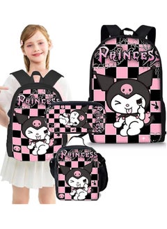3Pack Backpack For Girls Kids Primary Large Capacity Aesthetic School Bags With Lunch Pencil Case Cartoon Backpacks Students Bookbag For Girls Kids