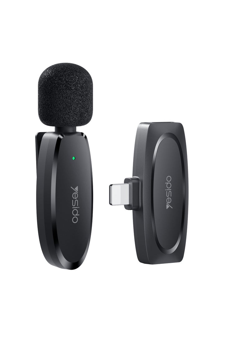 Yesido KR12 Low Latency Wireless Microphone with 8 Pin Receiver Black  - Image 1