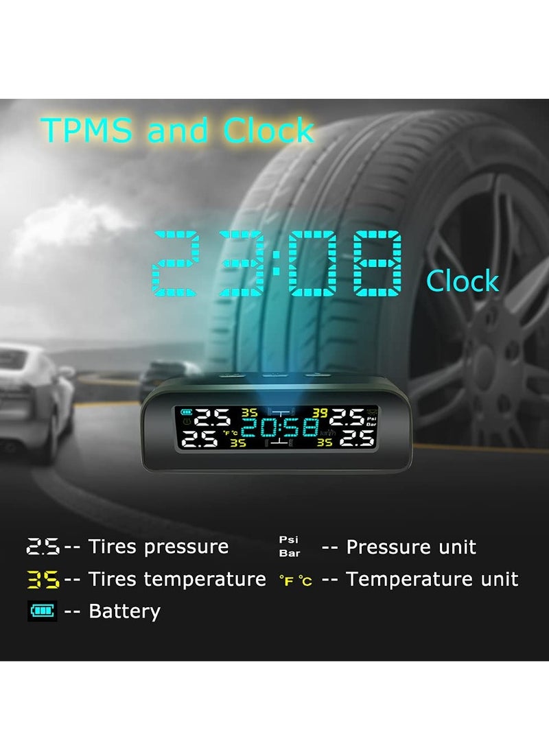 SYOSI - Tire Pressure Monitoring System Solar Tire Pressure Monitor System Universal Wireless Car Alarm Waterproof External Sensors for Rv Trailer Car - Image 1