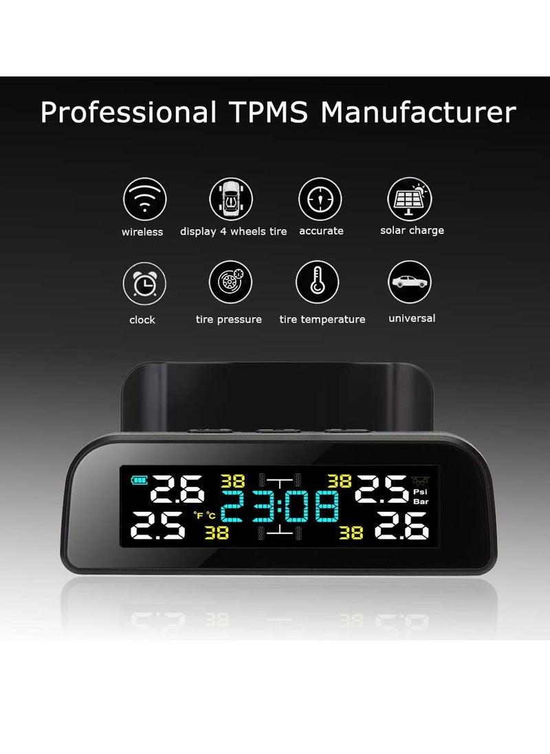 SYOSI - Tire Pressure Monitoring System Solar Tire Pressure Monitor System Universal Wireless Car Alarm Waterproof External Sensors for Rv Trailer Car - Image 1