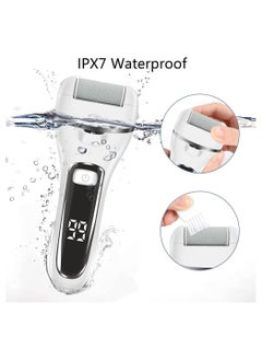 KHAJUL Electric Callus Remover for Feet Rechargeable Pedicure Tool Foot Care Foot File All-in-1 Callus Remover Kit for Removing Cracked and Dead Skin from Heels with 3 Roller Heads 2-Speed Battery Display  - Image 4