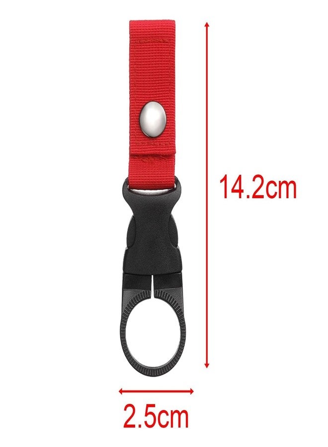 RAJry 4 Pack Hanging Bottle Buckle Clip Carabiner,Portable Mineral Water Bottle Ring Holder Keychain Belt Webbing Strap for Outdoor Camping Hiking Traveling - Image 2