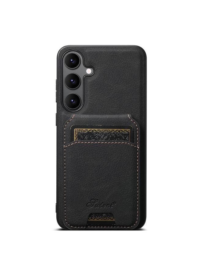 Suteni Case For Samsung Galaxy S25 5G H16 Litchi Texture Leather Detachable Wallet Back Phone Case - Image 1