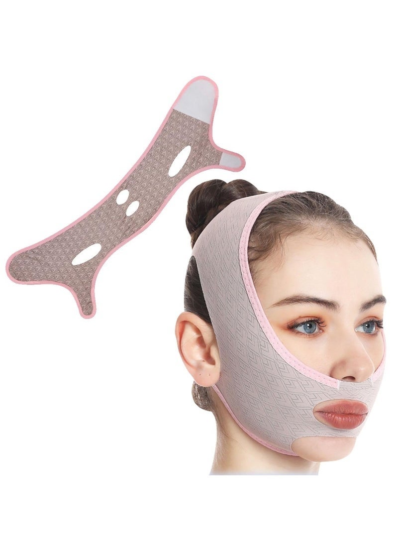 Layali Chin Lifting Bands Beauty Face Sculpting Sleep Mask Reusable V-shaped Facial Shaping Mask Keep Mouth Closed When Sleep for Face Neck and Chin for Women and Men - Image 2