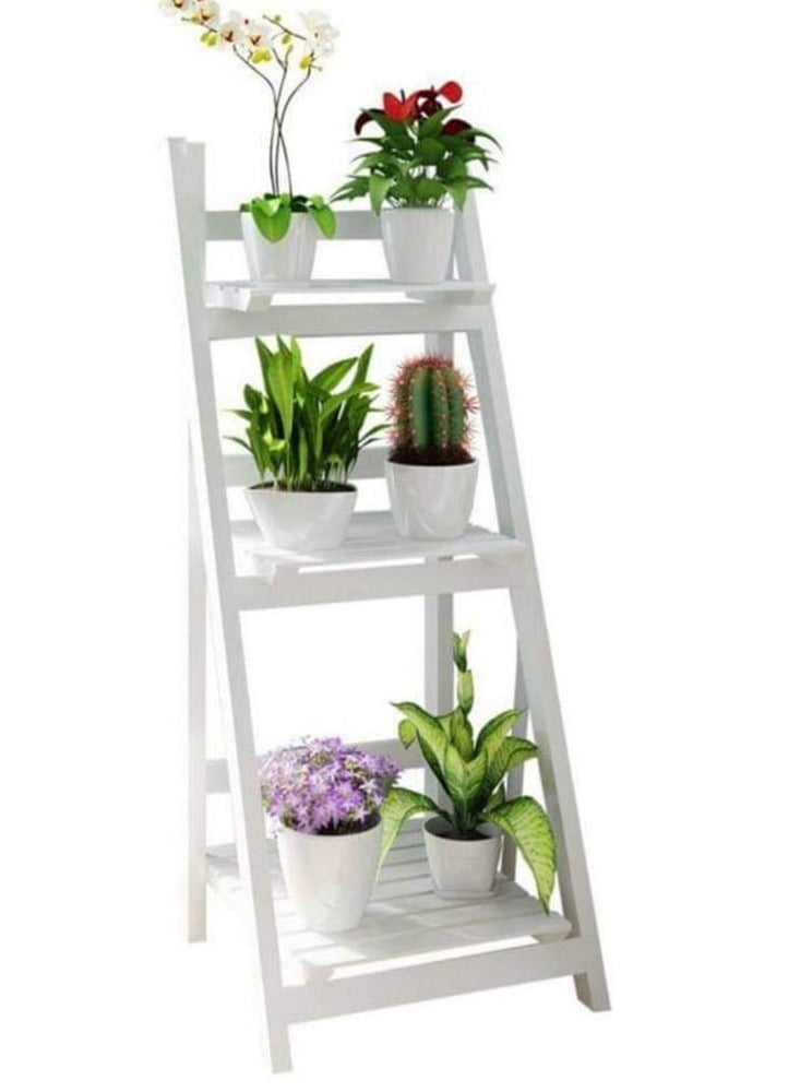 Generic 𝐅𝐅𝐃 Wooden Plant Stand – 3-Tier Indoor/Outdoor Flower Shelf, Solid Pine Wood, Space-Saving Corner Display Rack for Garden, Balcony, Living Room  - Image 1