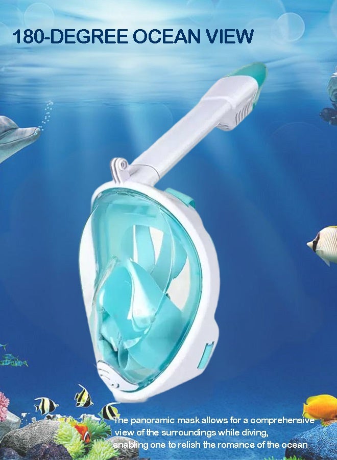 Full Face Snorkeling Mask with 180° Panoramic View – Anti-Fog, Anti-Leak, Dry Top System, Camera Mount