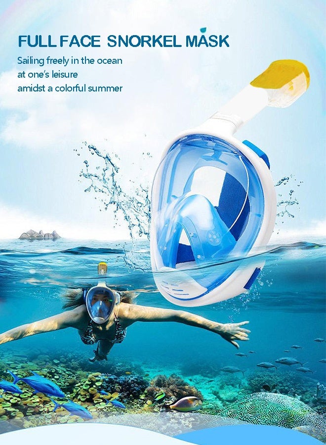 Full Face Snorkeling Mask with 180° Panoramic View – Anti-Fog, Anti-Leak, Dry Top System, Camera Mount