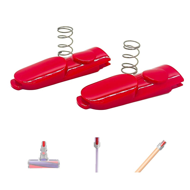 Hather 2 Pack Cleaner Head Clip Latch Tab Button with Spring Replacement for Dyson V7, V8, V10, V11, and V15 Electric Drive Parts, Extension Wand, Wand Tube, and Illumination Tool. - Image 1