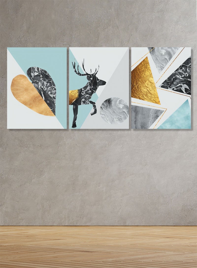 Marktna Decorative Wall Art Painting With An Abstract Design, 3Pieces, Size 120x60cm - Image 1