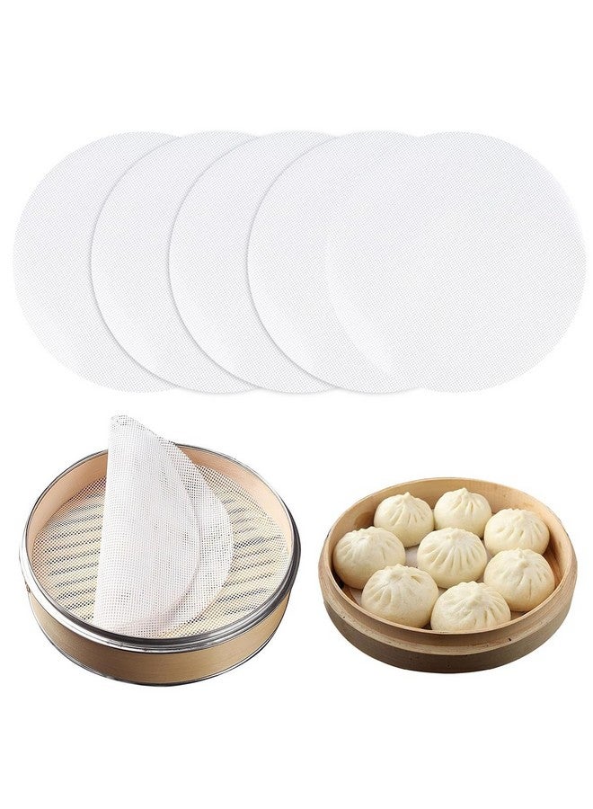 Supvox® 5Pcs Non Stick Silicone Steamer Liners Mesh Mat Pad, Steamed Buns Dumplings Baking Pastry Dim Sum Mesh Mat Pad for Steamer, Airfryer, Reuseable - Image 1