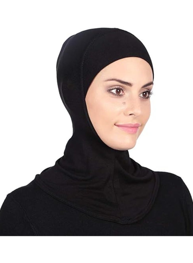 Bincoo Black Full Cover Inner Hijab Cap Muslim Underscarf for Women Daily Wear Modest Headscarf - Image 2