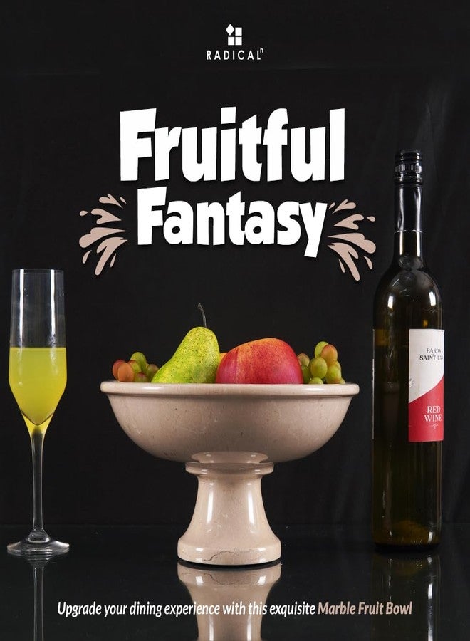 Radicaln Marble Fruit Bowl 10" Inches Verona Handmade Bananas Holder, Ideal Salad and Serving Bowl, Modern key Bowl, Fruit Dish & fruit Storage - Image 4