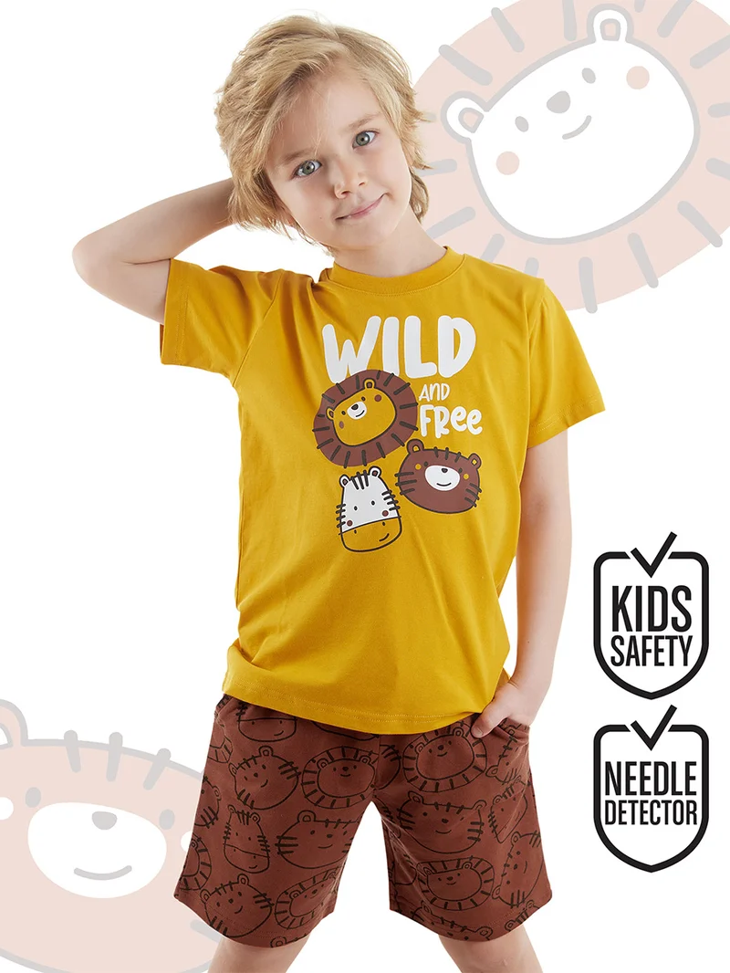 دينوكيدس طقم تي شيرت وشورت للأولاد أصدقاء البرية
