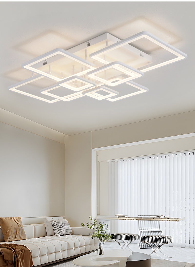 YATAI LIGHTING 8-Square 110cm Rectangular LED Ceiling Light, 174W Modern Dimmable Fixture with Remote, 3000K‚Äì6000K Color Adjustable for Living Room, Bedroom, Library - Image 5