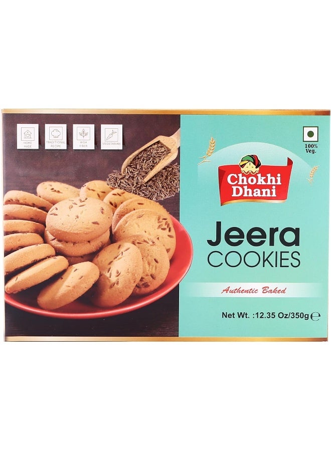 Chokhi Dhani Jeera Cookies 350 gm | Crispy Indian Cumin Biscuits | Savory & Aromatic Tea-Time Snack | Eggless, Homemade Bakery Style | - Image 1