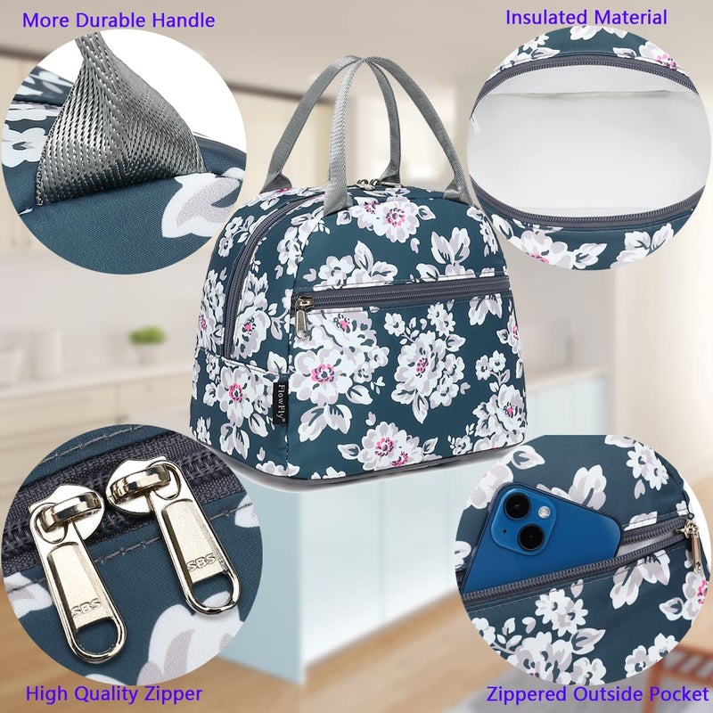 FlowFly Insulated Lunch Cooler Bag - Tote Bag Organizer for Women/Men, Plum - Image 4