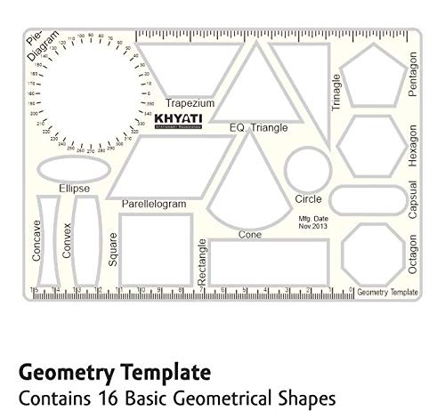 KHYATI Plastic Pro Circle with 25 Circles, Hyperbola- Parabola Template, Geometry Template, Drafting Scale Ruler Very Useful to Architect, Engineering Students, Office Employee (Set of 3) - Image 3