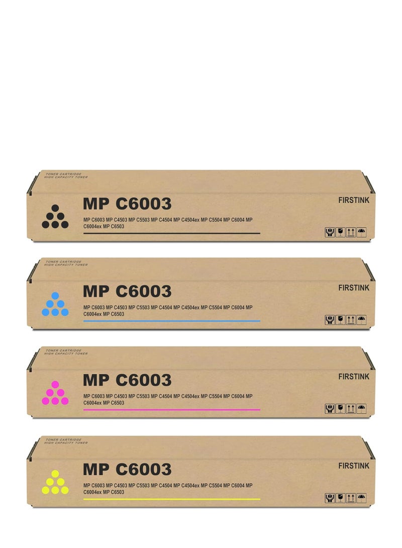 Terabyte MP C6003 Toner Cartridges 841849 841851 841852 841850 Toner Compatible for Ricoh Aficio MP C6003 MP C4503 MP C5503 MP C4504 MP C4504ex MP C5504 MP C6004 MP C6004ex MP C6503 Printer(4-Pack) - Image 1