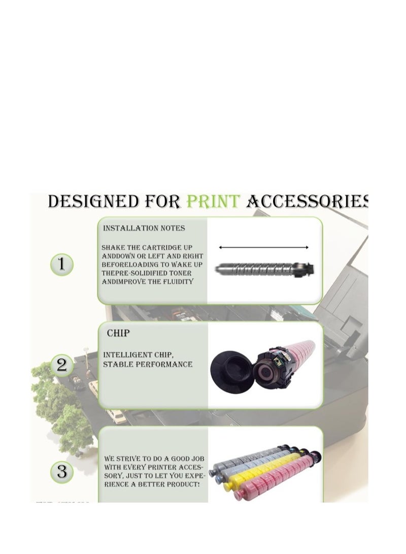 Terabyte MP C6003 Toner Cartridges 841849 841851 841852 841850 Toner Compatible for Ricoh Aficio MP C6003 MP C4503 MP C5503 MP C4504 MP C4504ex MP C5504 MP C6004 MP C6004ex MP C6503 Printer(4-Pack) - Image 4